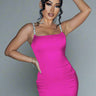 Rhinestone Spaghetti Strap Bodycon Dress - Trendociti