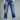 Stepped Waist Raw Hem Rolled Straight Jeans - Trendociti