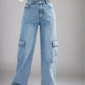 Stylish Pocketed Long Jeans - Trendociti