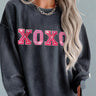 XOXO Round Neck Dropped Shoulder Sweatshirt - Trendociti